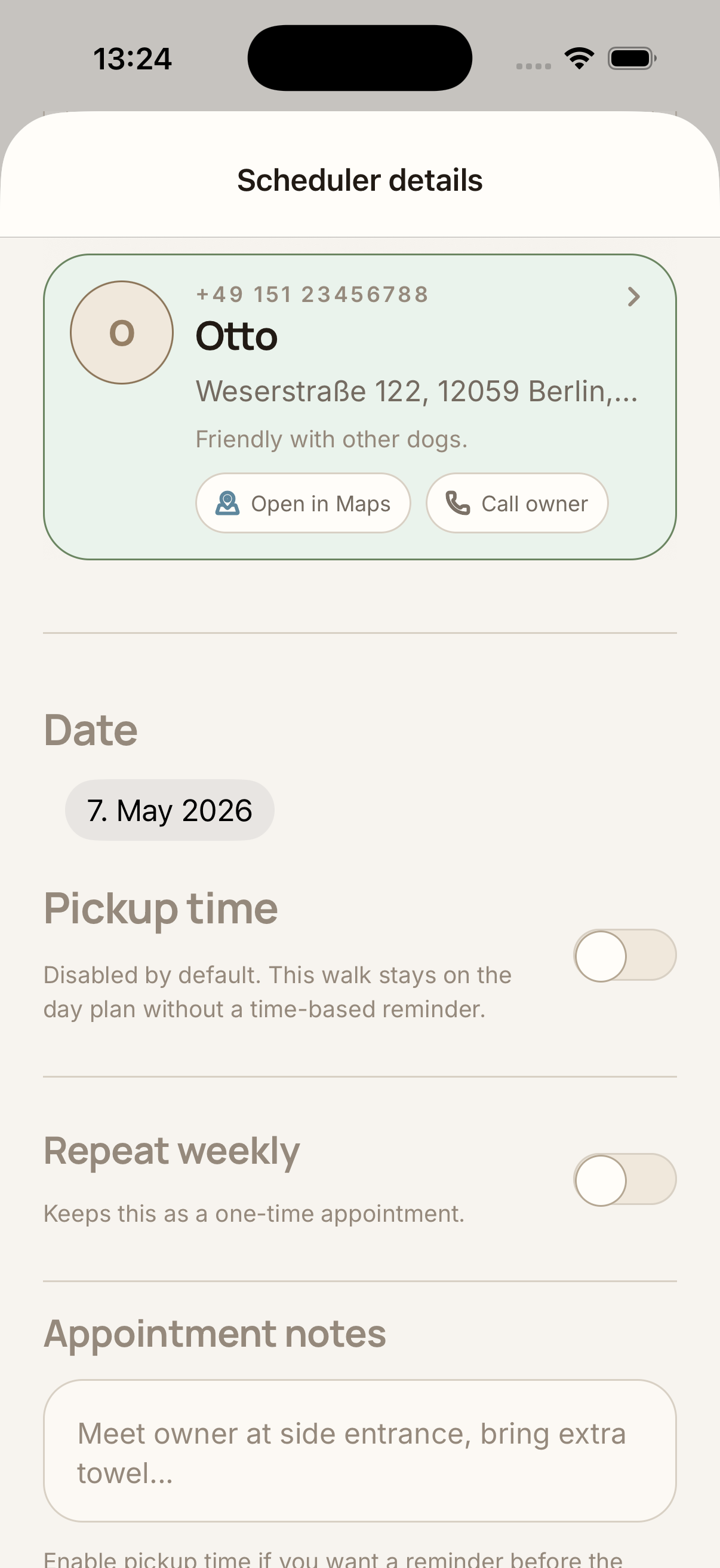 Canilendar notification and reminder settings